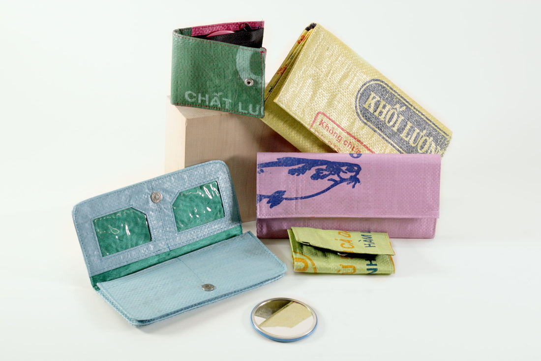 Introducing Recycled Rice Bag Wallets!