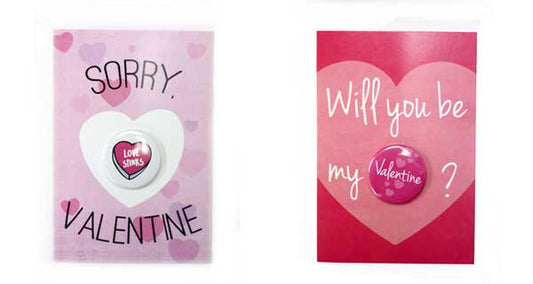 Button Greeting Card Collection, Valentine's Day, Button Cards