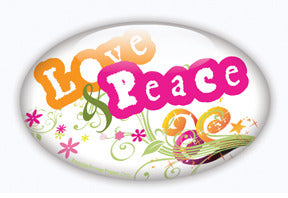 Love and Peace Sixties Button Design