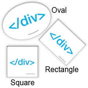 Div Close, Square, Rectangle, Oval Button Design