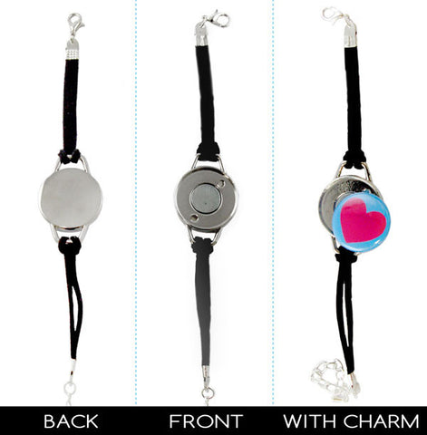 charm 1 inch diy button bracelets front and back