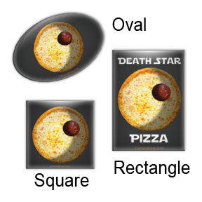 Death Star Pizza magnets by Comma Error Radio on People Power Press