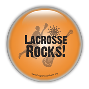 Lacrosse Rocks "Orange" - Lacrosse / Sports button design