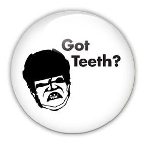 Got Teeth "Black" - Hockey Sports Button Design