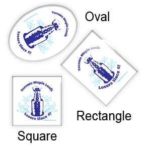Hockey Oval, Rectangular and Square button design