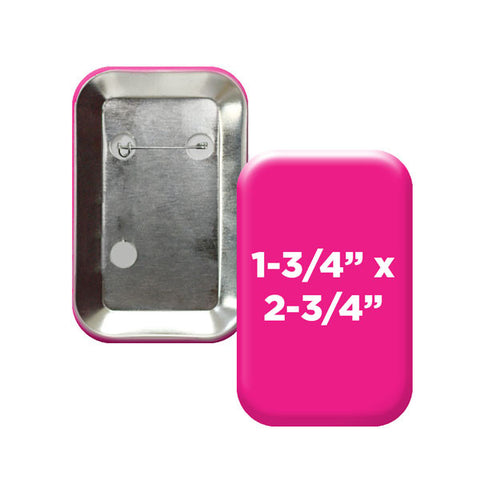 custom rounded rectangle 1-3/4" x 2-3/4" buttons