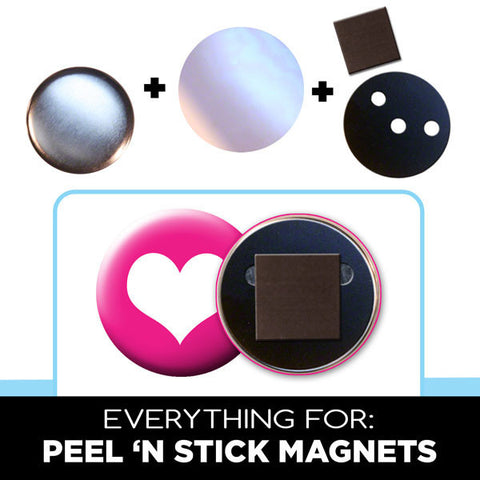everything for 2" buttons supplies for fridge magnets