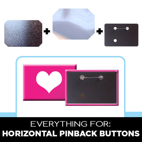 Parts for 2 x 3 inch horizontal rectangle buttons