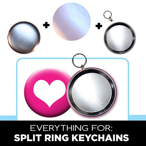3.5 inch split ring keychain button parts