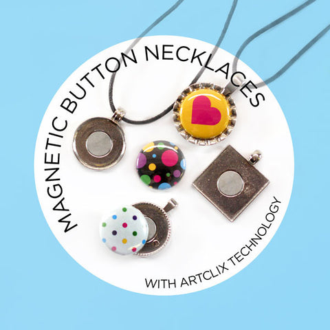 Magnetic Button Charm Necklaces with technology by ArtClix
