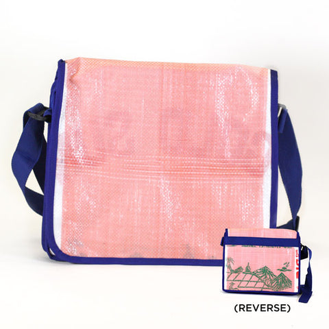Recycled Rice Messenger Bag Pink