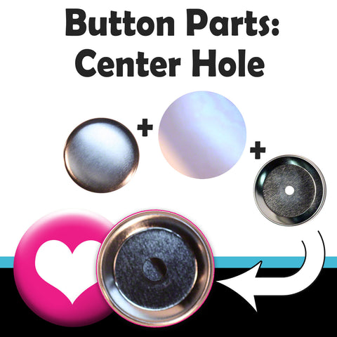 Center hole button making parts for crafts and medallions