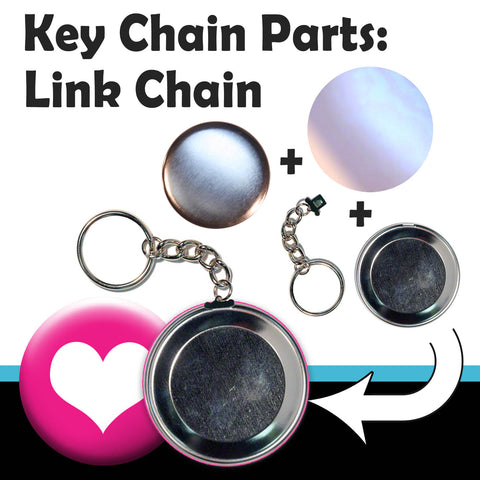 Buy Link chain keychain supplies for maing 2.25" key chains with a T150 button press