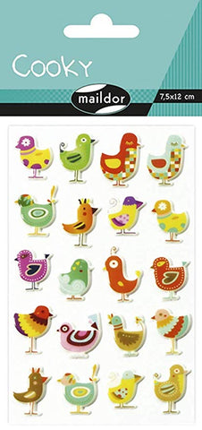Cooky Domed Stickers Birdies 2