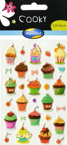 Cooky Domed Stickers Cupcakes