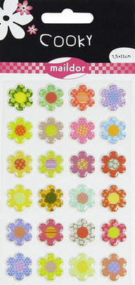 Cooky Domed Stickers Flowers