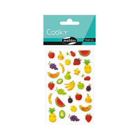 Cooky Domed Stickers Fruit