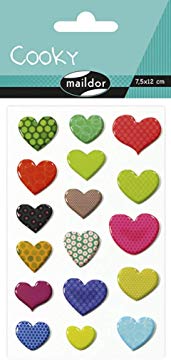 Cooky Domed Sticker Fancy Hearts