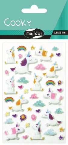 Cooky Domed Stickers Unicorns