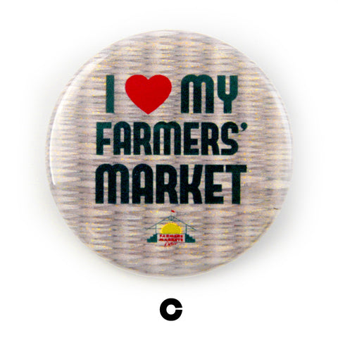 I love my farmers market button design
