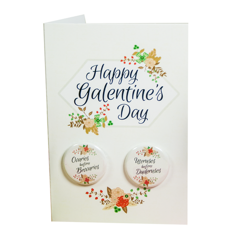 Galentine's Day - Button Greeting Card