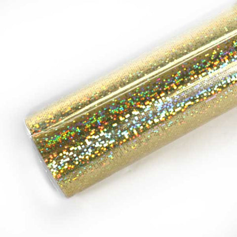 Gold Disco Holographic Foil Roll for Making Sparkley Buttons