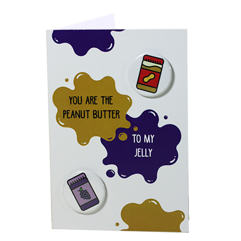 Peanut butter & Jelly - Button Greeting Card
