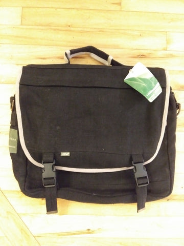 Black Messenger Bag made from 100% Hemp Fibre from Romania