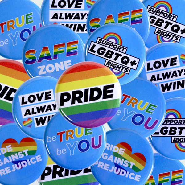 LGBTQ+ Pride Buttons 2-1/4" Blue – People Power Press For Custom ...