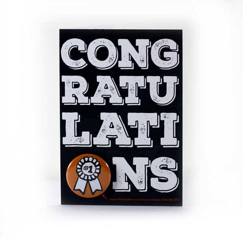 Congratulations, You Did It! - Button Greeting Card