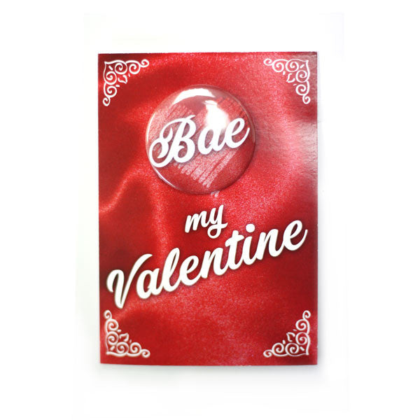 Valentine's Day Bae Button Greeting Card