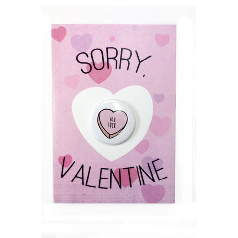 Sorry Valentine - Button Greeting Card
