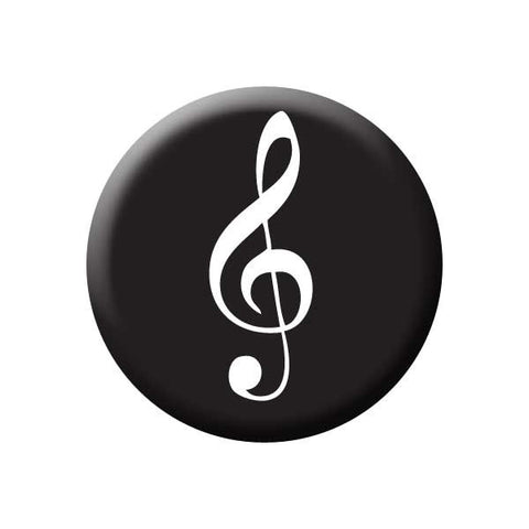 Treble Clef, Black, Music Record Store Buttons Collection from People Power Press