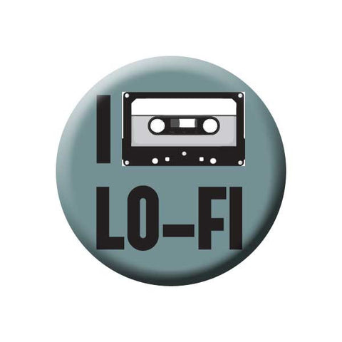 I Love Lo-Fi, Tape, Teal, Music Record Store Buttons Collection from People Power Press