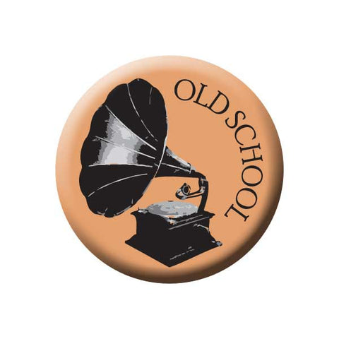 Old School, Gramophone, Peach, Music Record Store Buttons Collection from People Power Press