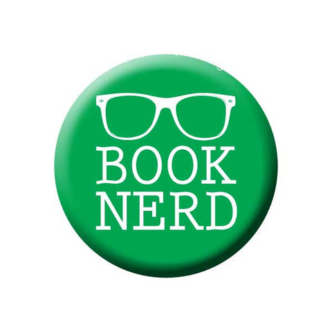 Book Nerd, Reading Glasses, Green, Reading Book Buttons Collection from People Power Press
