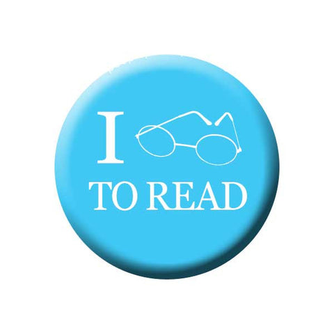 I Love to Read, Glasses, Blue, Reading Book Buttons Collection from People Power Press
