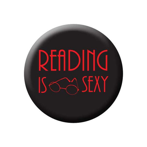 Reading Is Sexy, Glasses, Black, Reading Book Buttons Collection from People Power Press