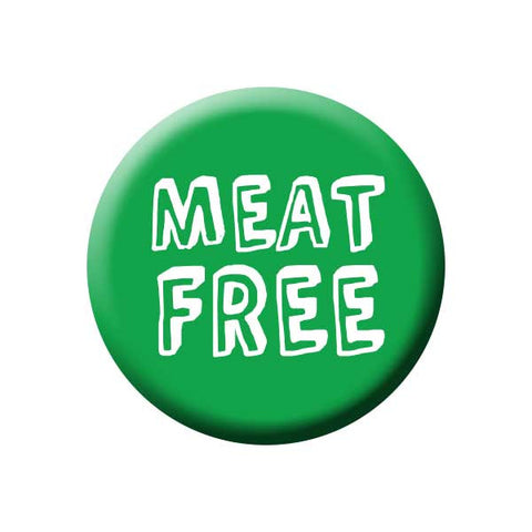 Meat Free, Green, Vegetarian, People Power Press Vegetarian and Vegan Button Collection Meat Free