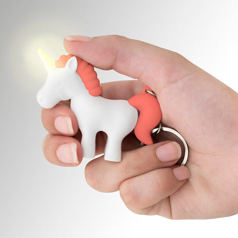Pink Unicorn Key Ring Safety Sound and LED Light