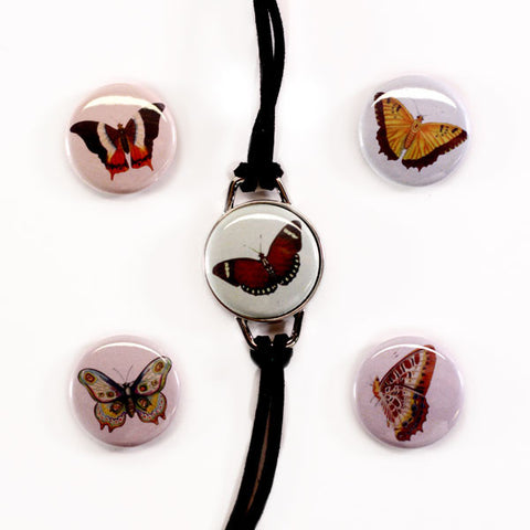 Magnetic Butterflies Button Bracelet