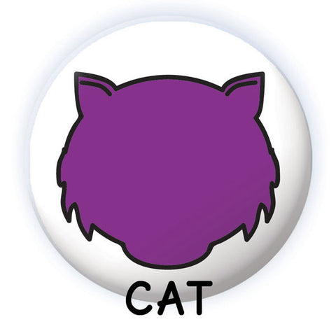 Spooky Face Dry-erase button cat design from People Power Press