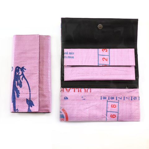 Tri-Fold Long Recycled Rice Bag Wallet