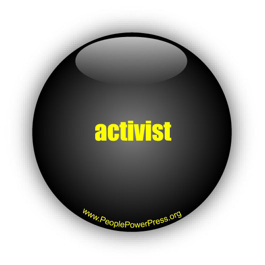 activist graphic design, graphic art & button design