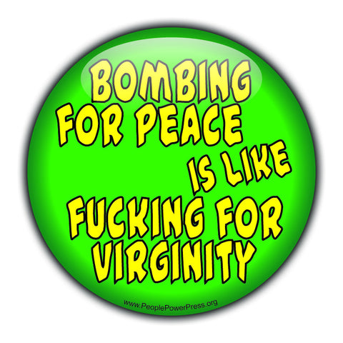 bombing for peace button design