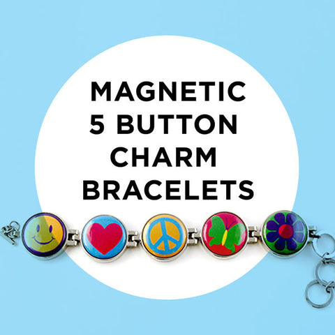 Magnetic Five Button Bracelets with Charms by People Power Press