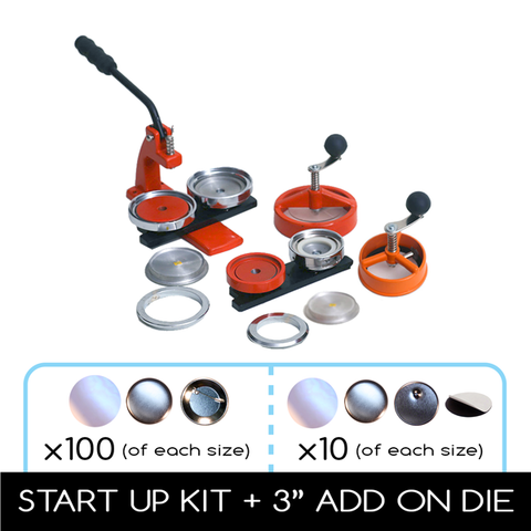Flex1000 Multi sized button maker deal 2-1/4" and 3" die sets