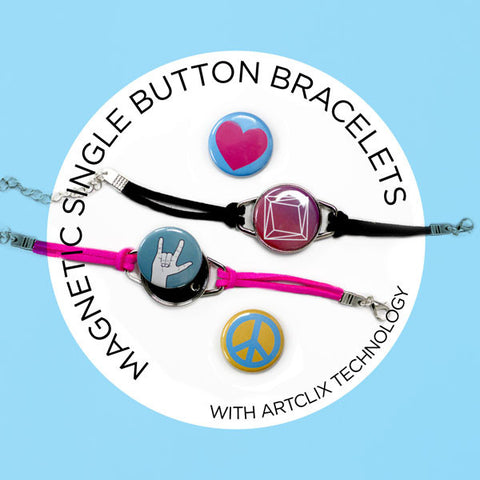Magnetic Button Charm Bracelets with technology by Artclix and Designs by People Power Press
