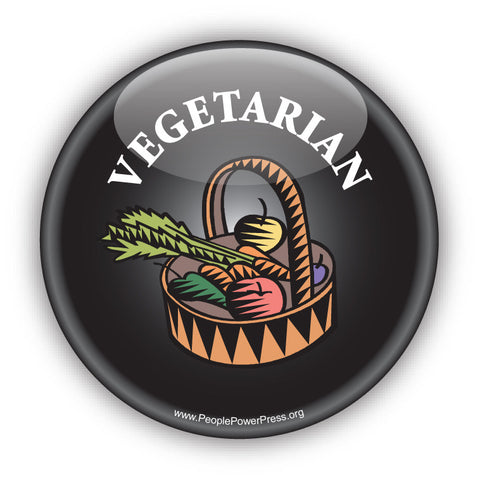 Vegetarian Button - Black