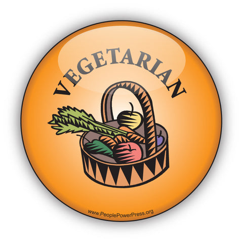 Vegetarian Button - Orange